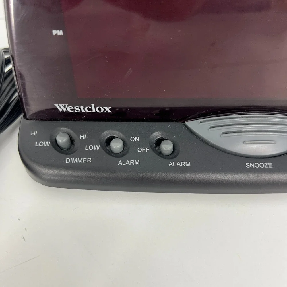 Westclox Large Digital Display Alarm Clock Electric Model # 22717 Black Vintage‎